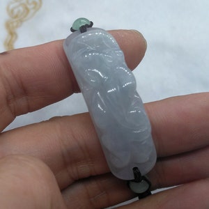 Carved Natural Jadeite Pixiu 貔貅 ,Handmade Brown cord Bracelet 6 to 8 inches Adjustable
