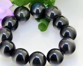 Black Obsidian Gemstone Bracelet: Stretchy Reiki Healing Bangle
