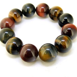 Natural Tiger Eye Stone Round Beads Bracelet Red Yellow Black Tiger Eye stone 8 10 12 14 16 & 18mm available Elastic Bracelet