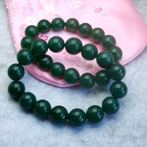 7.5inch Candy Aventurine Jade Bracelet Green Jade Round Beads 12mm Bracelet Yoga Bracelet