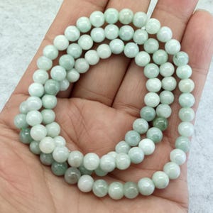 Natürliche Jadeit runde Perlen 6 mm Cord Halskette Edelstein Perlenkette 16-32 Zoll optional