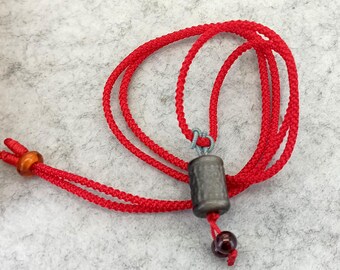 Natural Labradorite Pendant Lucky Beads Pendant Cord Necklace adjustable 14-26 inches