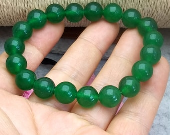 Candy Green Maylay Jade Bracelet: Round Bead Yoga Bracelet