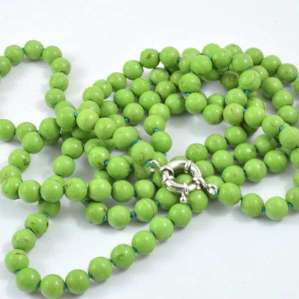Rustic Lariat Necklace & Earrings Set, Green, Orange & Grey, Handmade Polymer Clay