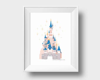 Disney Castle Art Print Includes Pdf Jpg Digital Files Etsy