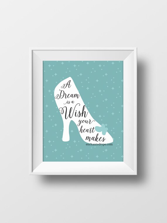 Disney Princess Wall Art Cinderella Print A Dream Is A Wish