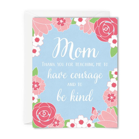 mothers day card have courage and be kind inspired by disneys mothers day cards from husband