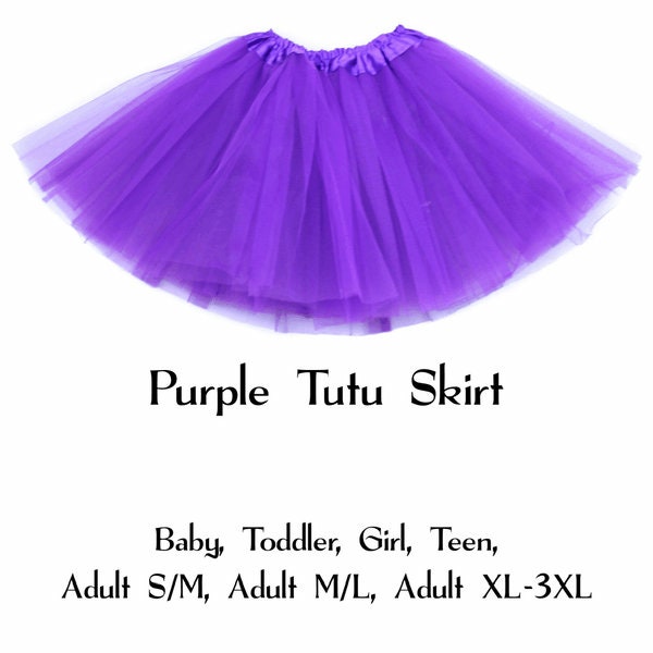 Purple 3-Layer Tutu Skirts - 7 Sizes!, Baby to Plus Size Women's Tutus; Fun Run Tutu, Dance Tutu, Costume Tutus