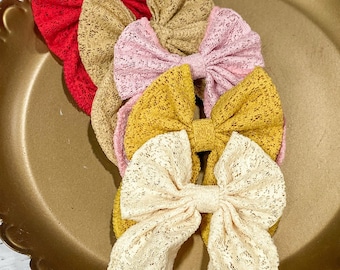 Classic Lace Hair Bow, Girls Hair Bow, Lace Hair Bow, Hair Bow for Girls, Girls Lace Bow, Toddler Hair Bow, Girls Hair Accessories