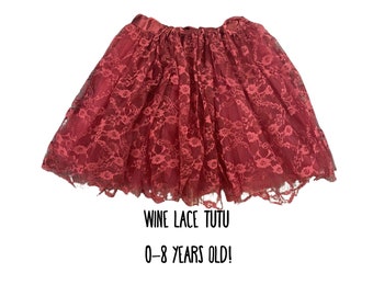 Burgundy Lace Tutu - 2 Sizes! Tutu for Girls, Tutu skirt, Toddler Tutu, Recital Tutu, Lace Tutu, Costume Tutu, Infant Tutu, Baby Tutu Skirt