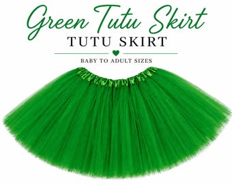 Kelly Green 3-Layer Tutu Skirts - 7 Sizes!, Baby to Plus Size Women's Tutus; Fun Run Tutu, Dance Tutu, Costume Tutus