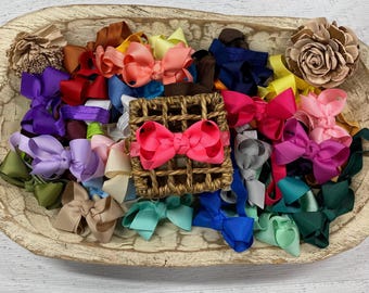 Grosgrain Hair Bow Headband 3" | Small Boutique Baby Hair Bow | Toddler Girls Bow Headband, Infant Hair Bow