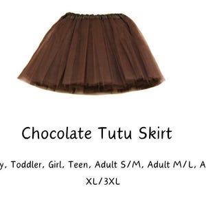 Faldas tutú de 3 capas de chocolate: ¡7 tamaños!, tutús para mujeres de tallas grandes y bebés; tutús para carreras divertidas, tutús de baile, tutús para disfraces