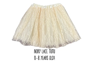 Ivory Lace Tutu - 2 Sizes! Tutu for Girls, Tutu skirt, Toddler Tutu, Recital Tutu, Lace Tutu, Costume Tutu, Infant Tutu, Baby Tutu Skirt