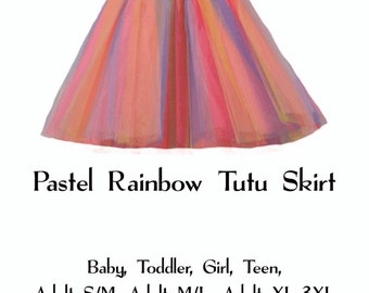 Pastel Rainbow 3-Layer Tutu Skirts - 7 Sizes!