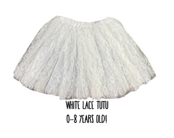 White Lace Tutu - 2 Sizes! Tutu for Girls, Tutu skirt, Toddler Tutu, Recital Tutu, Lace Tutu, Costume Tutu, Infant Tutu, Baby Tutu Skirt