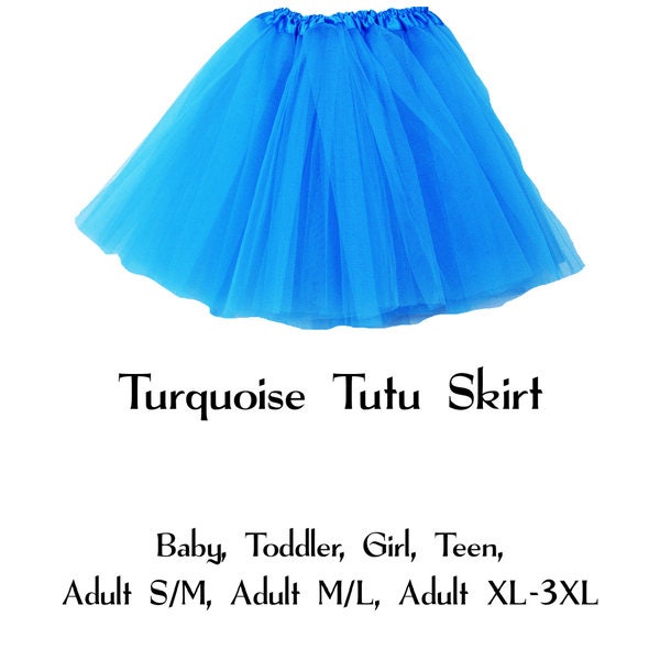 Turquoise 3-Layer Tutu Skirts - 7 Sizes!