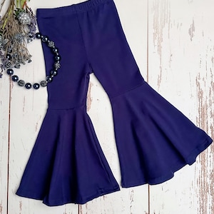 Navy Blue Bell Bottoms, Girls Bell Bottoms, Kids Bell Bottoms, Bell Bottoms for Girls, Bells, Bell Pants, Girls pants, Girls flares