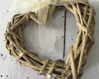 Heart Wicker Wreath Home Wall Hanging Wedding Birthday Party Ornament Decor f