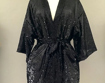 Black sequin kimono/jacket