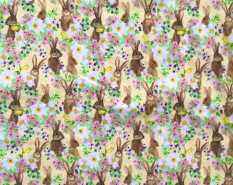 Easter spring rabbit pastel cotton tablecloth