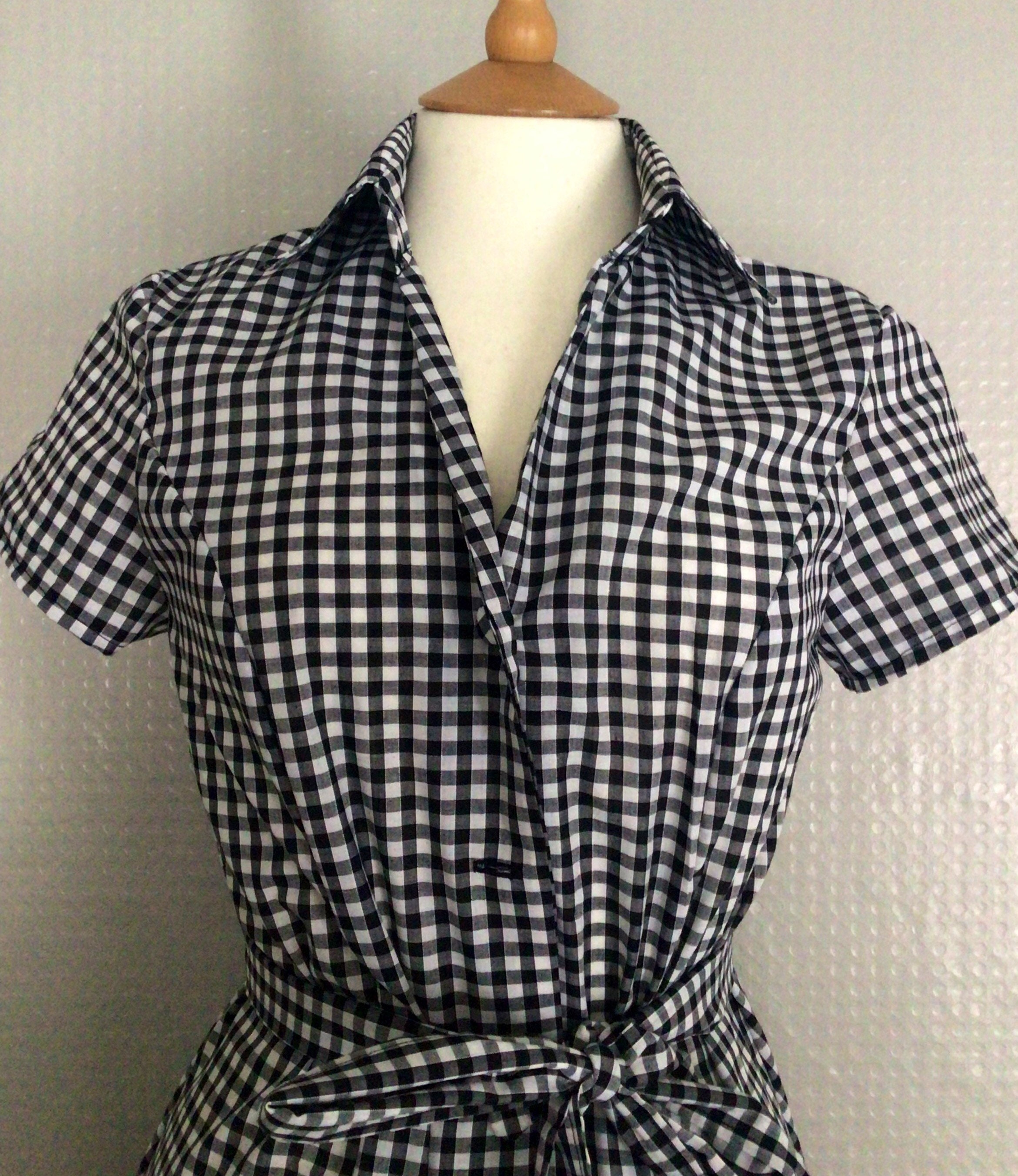 Gingham shirt black and white clearance