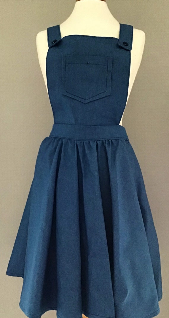 Buy Denim Medium Blue Dungaree Dress Online in India 