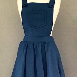 Denim medium blue dungaree dress