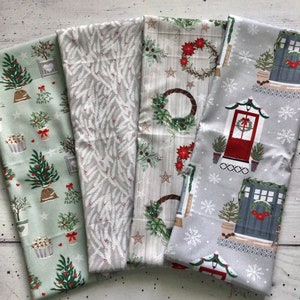 Christmas festive home tree wreath napkins tableware set of 4