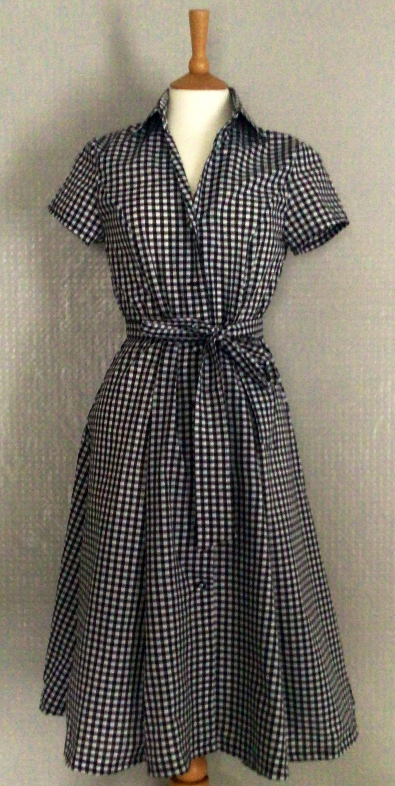 white and black gingham dress Milly Women's Maxine Gingham Midi Dress - Black - Size 12