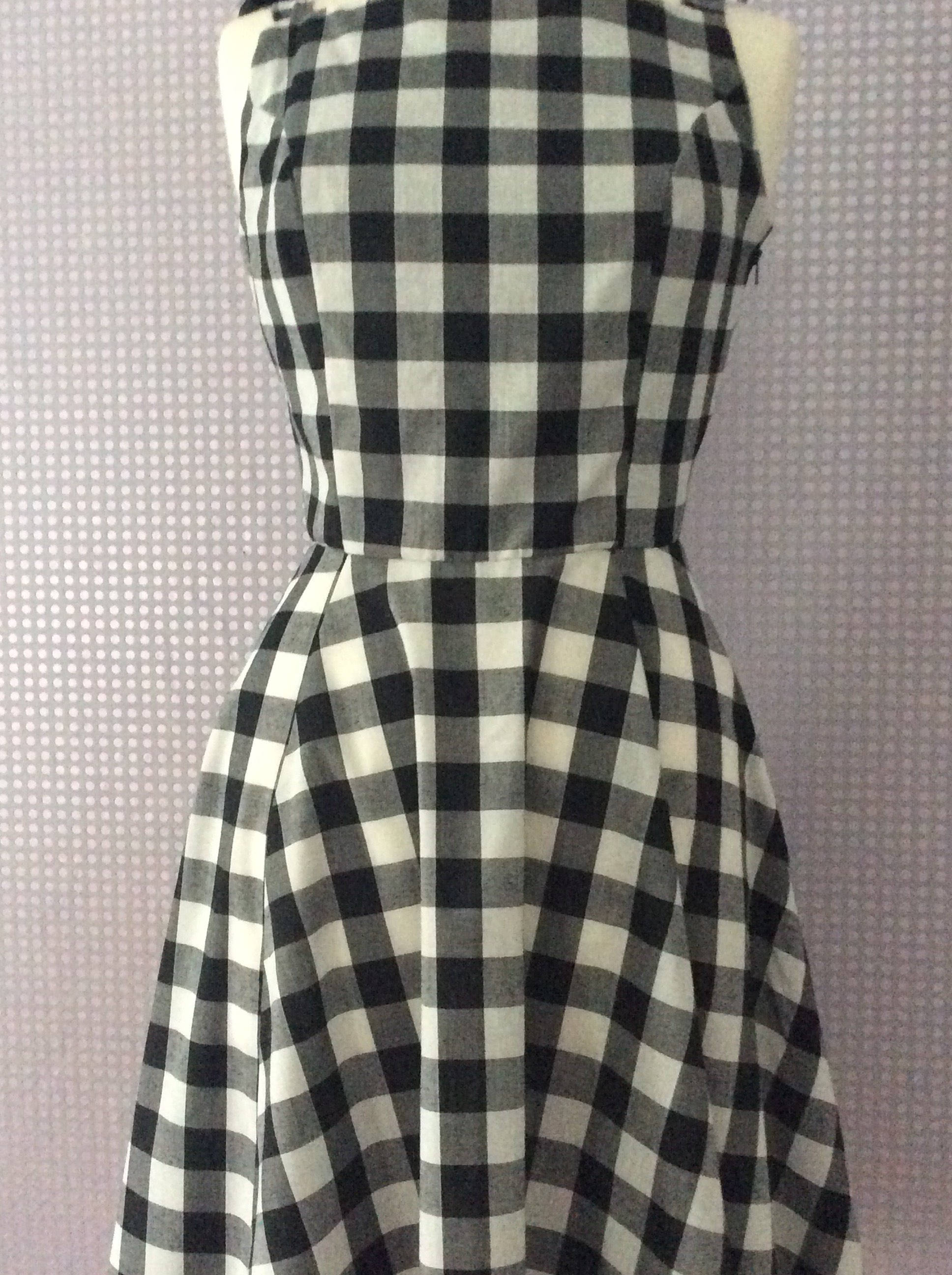 Gingham Check Black & White Vintage Inspired Audrey Hepburn - Etsy UK