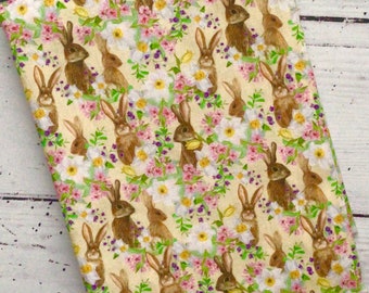 Easter spring rabbit pastel cotton napkins x4
