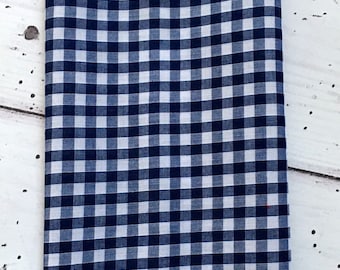 Navy & white gingham check napkins tableware set of 4