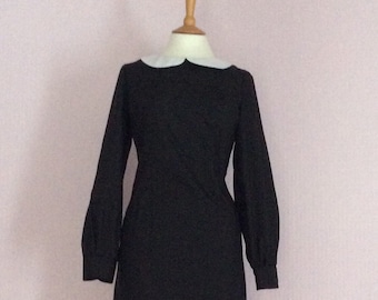 1960's made to order various sizes vintage peter pan collar dress with sleeves