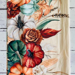 Autumn fall wide pumpkin leaf table runner