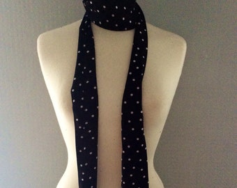 Black & white polka dot skinny scarf