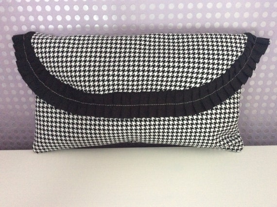 Houndstooth Black White Clutch Bag Etsy Ireland