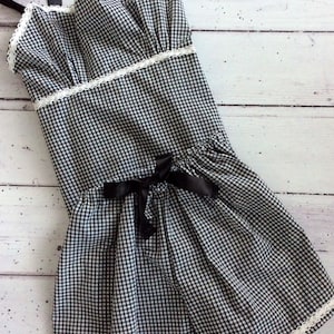 Black & white check gingham pj short and camisole sets