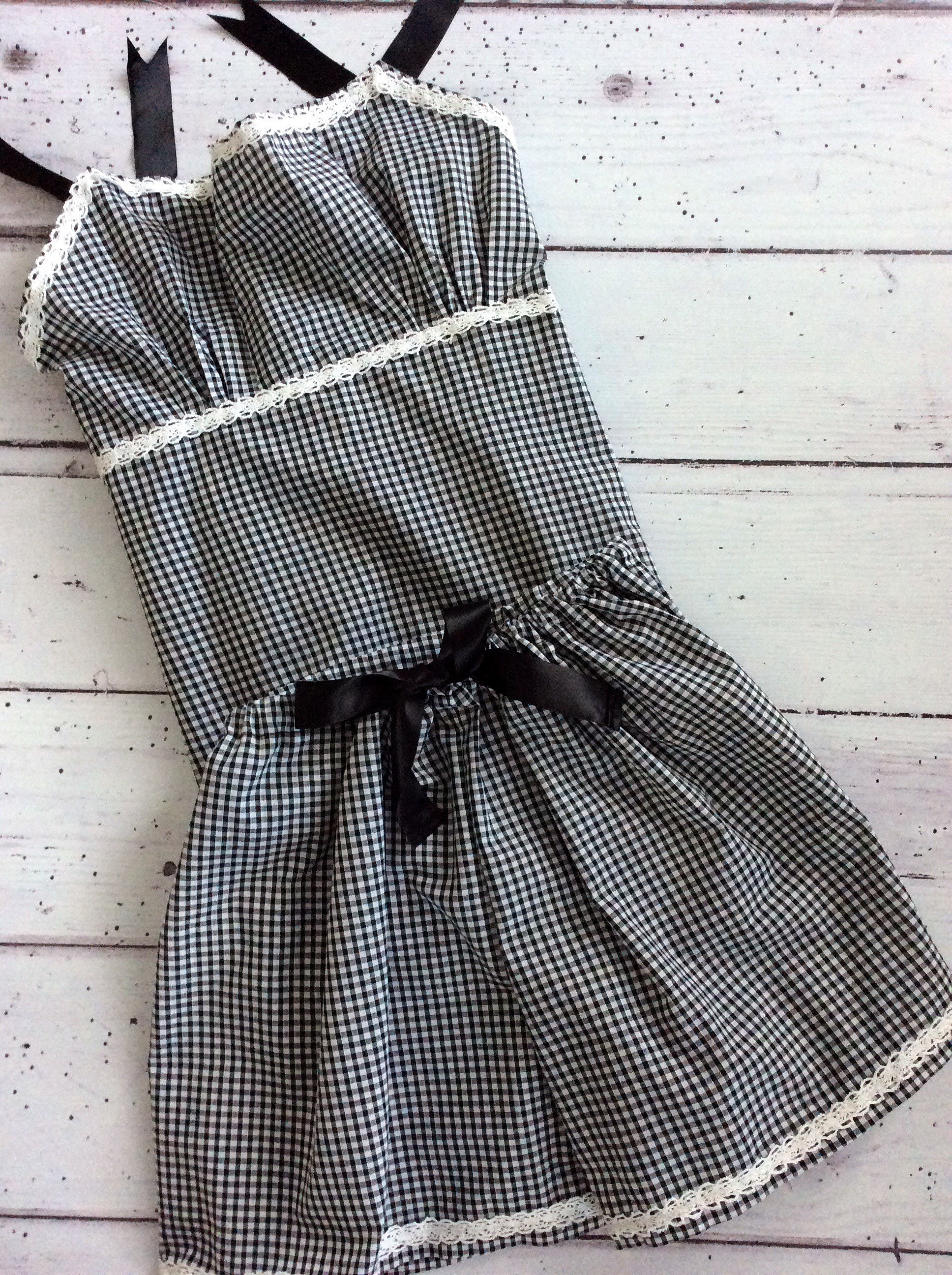 Image of Black & White Check Gingham Pj Short & Camisole Sets