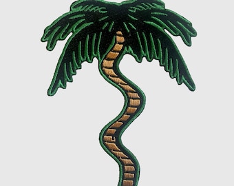 Palm Palm Iron On Patch // Round patch // palm tree Patches//  Iron On // Tattoo Patch // Gift for Him // Gift ideas // Embroidered Patch