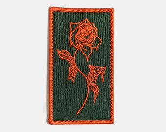 Rose Iron On Patch // Glitch Patches// Flower Iron On // Quote Patch // Gift for Him // Idées cadeaux // Patch brodé