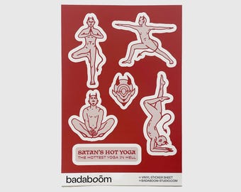 Satan Hot Yoga Sticker Sheet