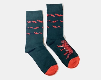 Tiger Socks /// Graphic Socks /// Cool Socks /// Fun socks /// Illustrated socks /// Original Socks