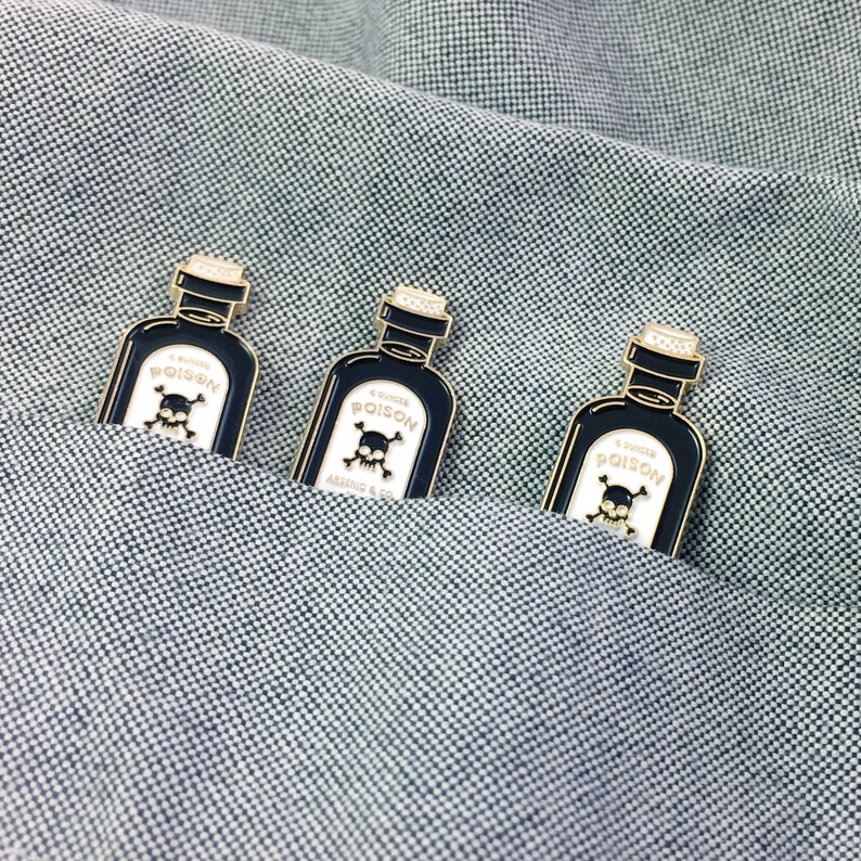 Poison Bottle Soft Enamel Pin // Cute Pin // Pins // Enamel Pin // Gifts for her // Gift for Him // Gift ideas // Lapel Pin // poison image 3