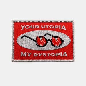 Dystopia Iron On Patch // Round patch // Iron On // Tattoo Patch // Gift for Him // Gift ideas // Embroidered Patch
