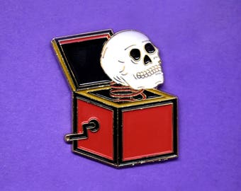 Skull in a Box Soft Enamel Pin // Skull Pin // Cute Pin // Pins //  Enamel Pin // Gifts for her // Gift for Him // Gift ideas // Lapel Pin