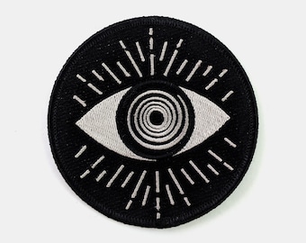 Eyeball Iron On Patch // Round patch // Eye Patches//  Iron On // Psychedelic Patch // Gift for Him // Gift ideas // Embroidered Patch
