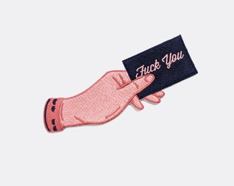 Fuck You Iron On Patch // Hand patch // Victorian Patches//  Iron On // Fuck Patch // Wizard Goth  // Gift ideas // Embroidered Patch