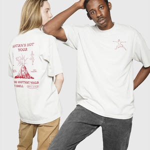 Hot Yoga T-Shirt // Satan's hot yoga // Tee // Graphic Shirt // Natural Shirt // Gift for Him // Graphic tee // Cool Shirt // Fun Shirt image 3