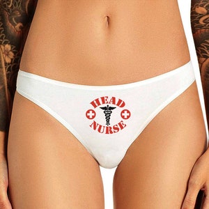 Orgasm Donor Nurse Thong Panties Sexy Slutty Funny Naughty Bachelorette  Gift Panty EMT Doctor Healthcare Dr Nursing Womens Thong Panties 